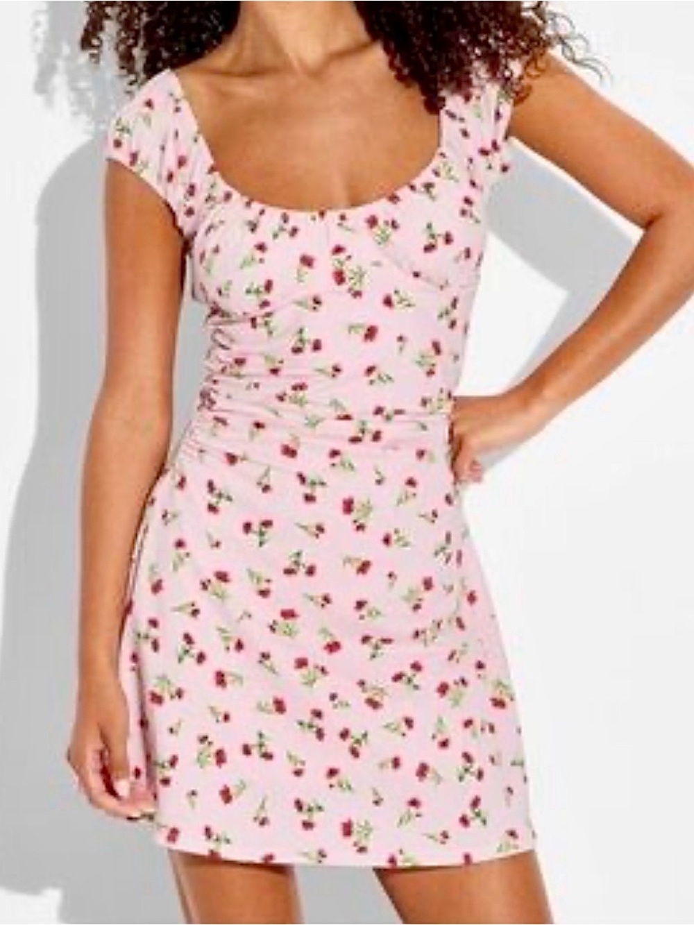 Wild Fable | NWOT Pink Floral Scoop-Neck Mini Dress